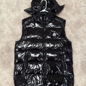 Moncler Shiny Black Puffer Vest